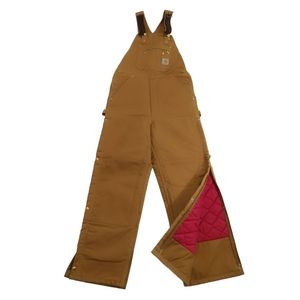 Carhartt R41- BRN Workwear Double Knee Bib Overalls Insulated Quilted Size 34x32